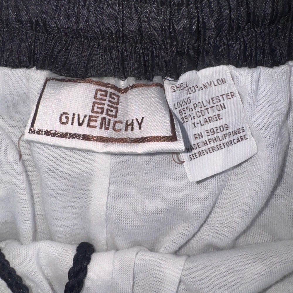 Vintage Givenchy Track Pants Mens‎ XL Black Blue  Nylon Joggers 90s